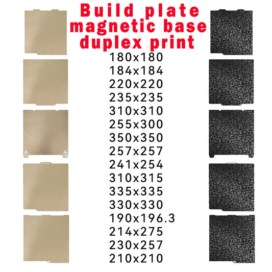 PEI / PEO Magnetic Build Plate – Double-Sided | Bambu Lab, Ender 3, Anycubic | 180–350mm