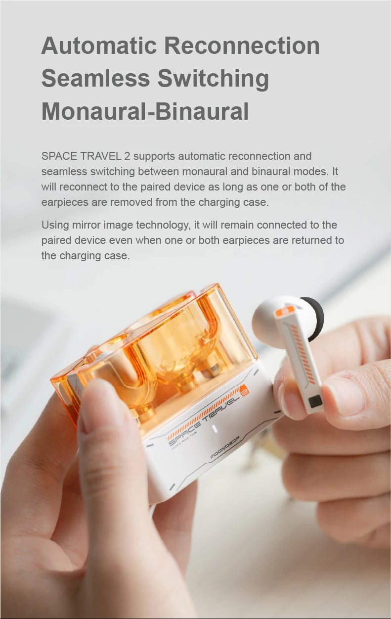 MOONDROP Space Travel 2 TWS Earbuds – HiFi ANC, Bluetooth 6.0, Low-Latency Game Mode, SBC/AAC