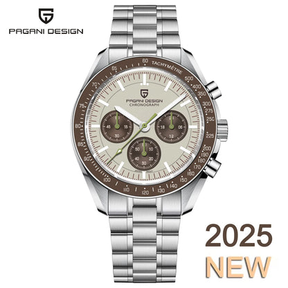 PAGANI DESIGN V5 Moon Men's Watch – Luxury Quartz Chronograph, Waterproof, Stainless Steel, 2026