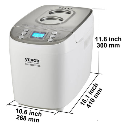 SucceBuy 15-in-1 Bread Maker 1.5–2 LB | Nonstick Ceramic Pan, Gluten-Free Setting, Automatic Dough Machine