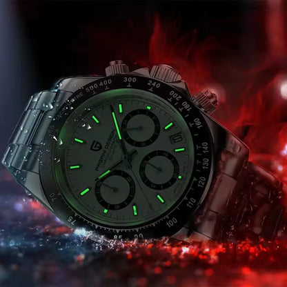 PAGANI DESIGN Men's Luxury Chronograph Watch – 100M Waterproof, Quartz Sport Wristwatch, Gift