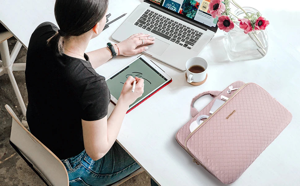 BAGSMART Laptop Handbag & Sleeve 13.3"–15.6" — Shoulder Briefcase for Women, MacBook Air/Pro