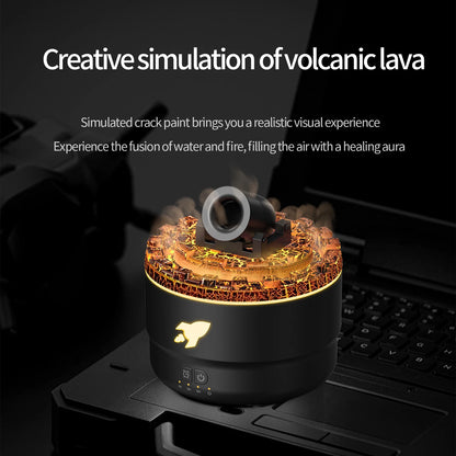 Volcanic Crack Light Aroma Humidifier – Desktop Ring Spray Aromatherapy Diffuser (White & Black)