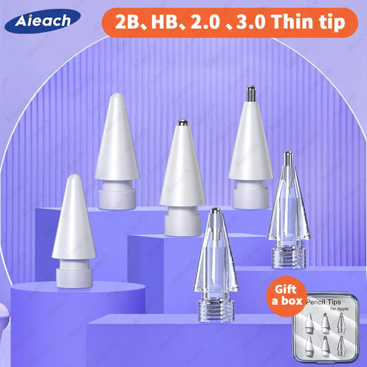 Apple Pencil Replacement Nibs | 2B HB Soft Hard Tips | For Apple Pencil 1st 2nd 3rd Gen & USB-C