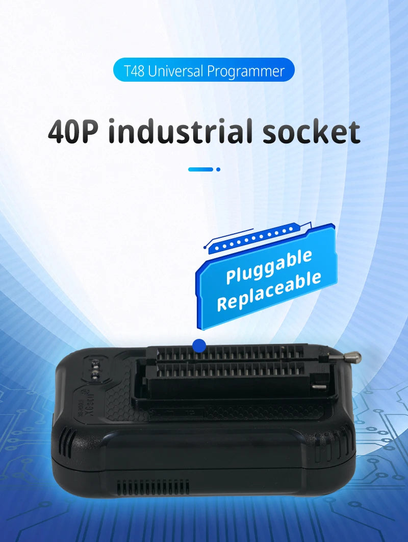 XGecu T48 (TL866-3G) Universal Programmer – 39 Adapters, 31000+ ICs, SPI/NAND/eMMC