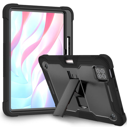 Xiaomi Pad 7 Pro rugged tablet case with kickstand and pen slot, full-body protective cover in black with textured surface.
