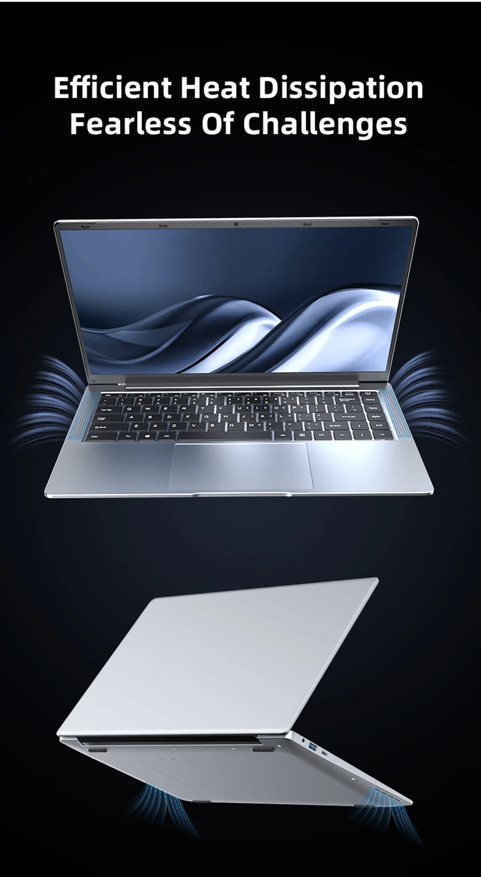 14.1" Ultra Slim Laptop – Intel Atom A3950, Up to 12GB RAM, Up to 2TB SSD, Win 11