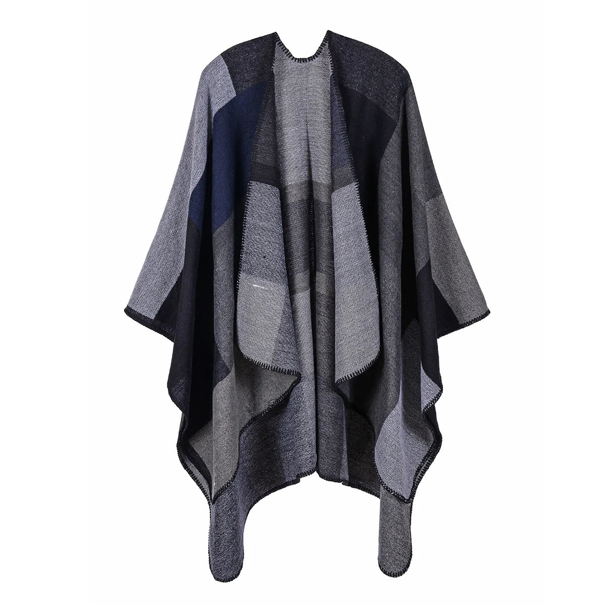 Women’s luxury imitation cashmere poncho scarf by R.E.D. Shopping, showcasing a cozy, stylish winter shawl and wrap with soft fabric.