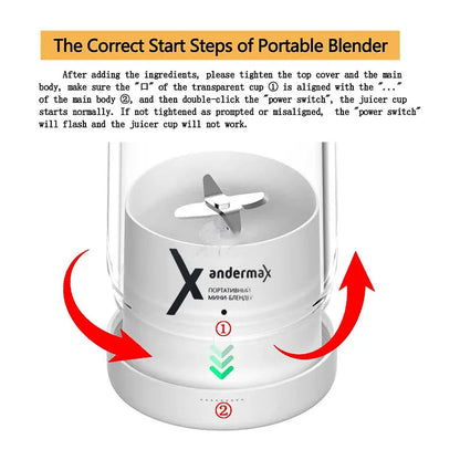 CREAROMA Mini Portable Blender & Electric Juicer – USB Rechargeable 500ml