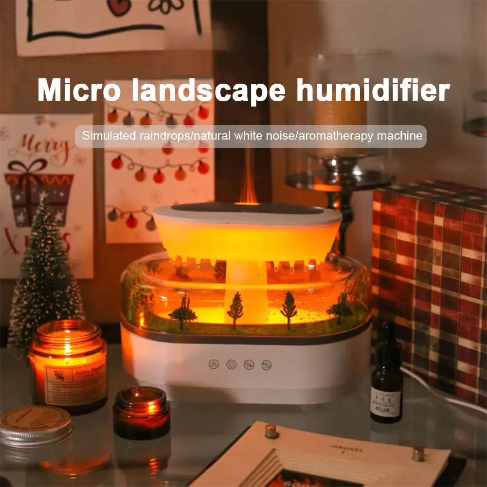 Water Drip Air Humidifier & Aroma Diffuser | 7-Color Night Light | Essential Oil | Home & Office | EU Plug