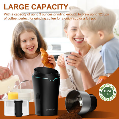 KIRAINAFLY 300W Professional Coffee & Spice Grinder – Removable Stainless Steel Cup