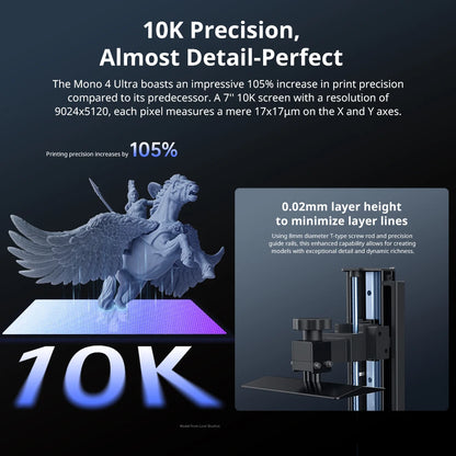 ANYCUBIC Photon Mono 4 Ultra AE LCD 3D Printer – 10K, 7", 2.2L Build Volume