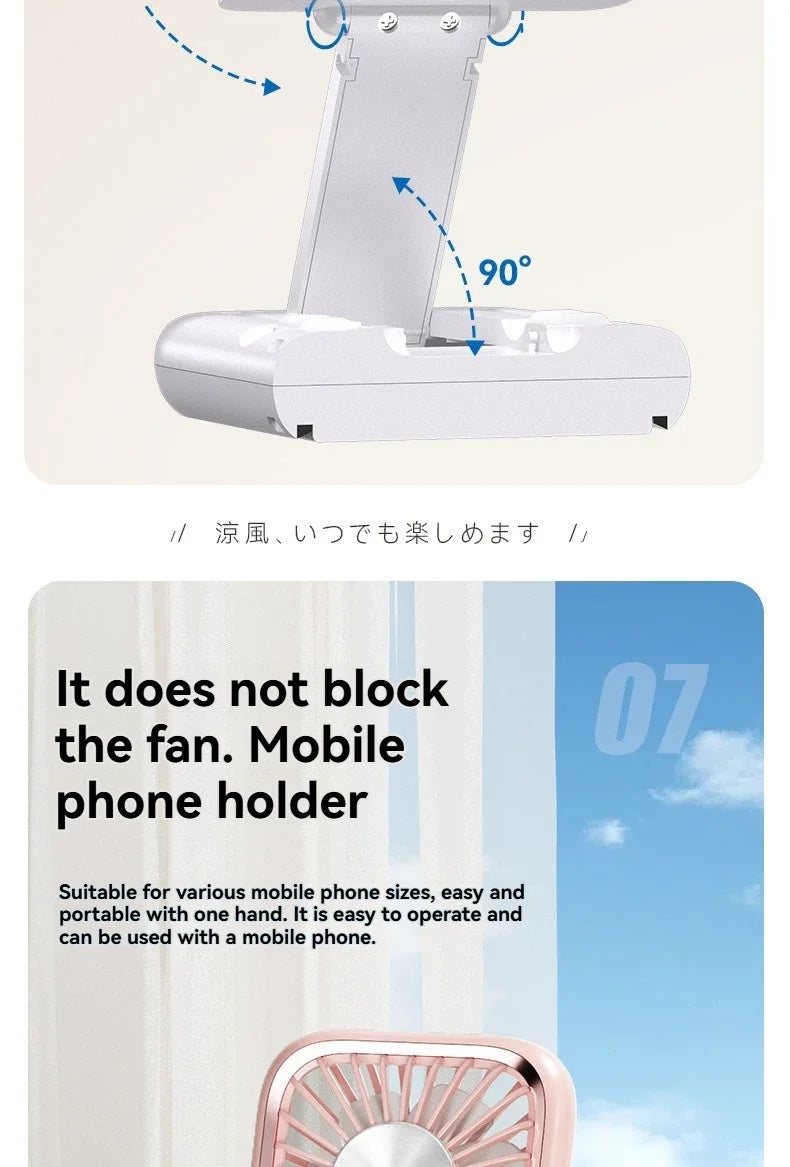 Portable Foldable USB Neck Fan 2025 – Handheld Semiconductor Cooling, Outdoor & Desktop