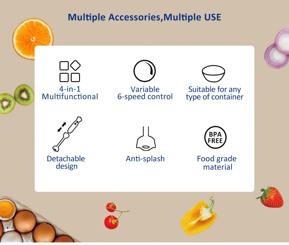 BioloMix 5-in-1 Blender TB-1800 | 1800W | Smoothie, Soup & More | EU 220V