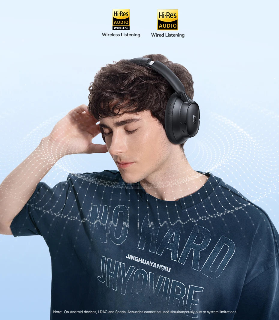 Baseus EH10 NC ANC Wireless Headphones – 45dB Hybrid Noise Cancelling, LDAC, Bluetooth 6.0, 80Hrs