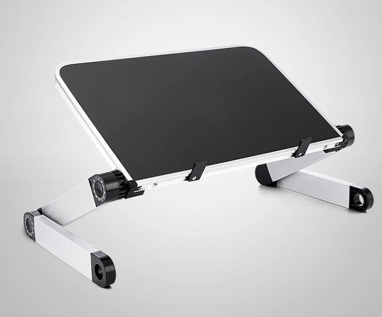 Adjustable Folding Laptop Desk for Bed – Portable Notebook Stand with Cooling Fan