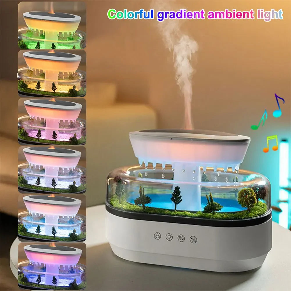 Water Drip Air Humidifier & Aroma Diffuser | 7-Color Night Light | Essential Oil | Home & Office | EU Plug