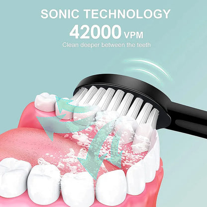 Xiaomi 6 Gear Sonic Electric Toothbrush by R.E.D. Shopping with 8 washable brush heads, waterproof design, rechargeable, for teeth whitening