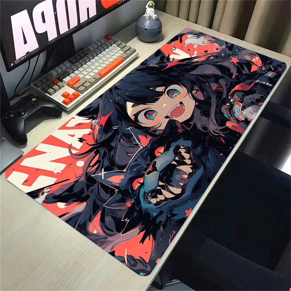 Kawaii Girls & Cat Graffiti Deskmat 900x400 – Anime Gaming Mouse Pad, Waterproof, Non-Slip