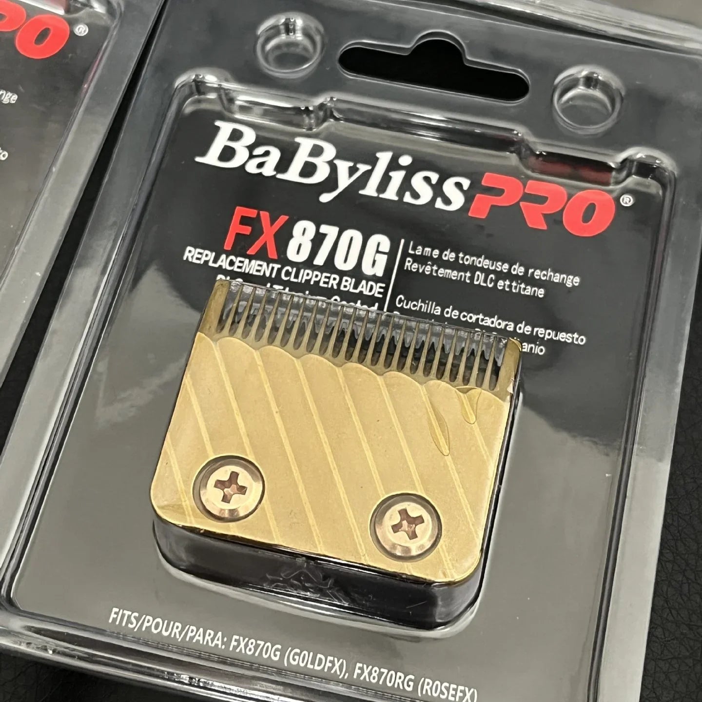Titanium-coated FX707 blade compatible with BAB PRO trimmer, designed for precise grooming and durable performance.