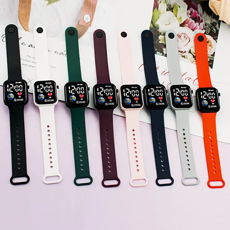 YIKAZE Kids LED Digital Watch – Silicone Strap, Cartoon Sport Wristwatch for Boys & Girls