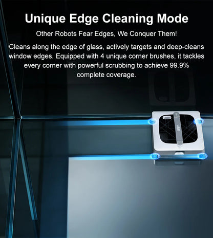 ABIR WD10 Window Cleaning Robot – Dual Roller Brushes, 10000Pa Suction, 6-Way Water Spray & Remote