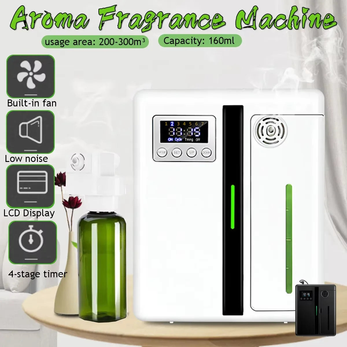 Namste Bluetooth Aroma Diffuser – 300m³ Coverage, Wall Hanging, Fragrance Air Freshener & Purifier