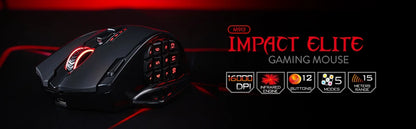 Redragon M913 Gaming Mouse – 16000 DPI, 16 Buttons, Wired & 2.4GHz Wireless, RGB, Black/White