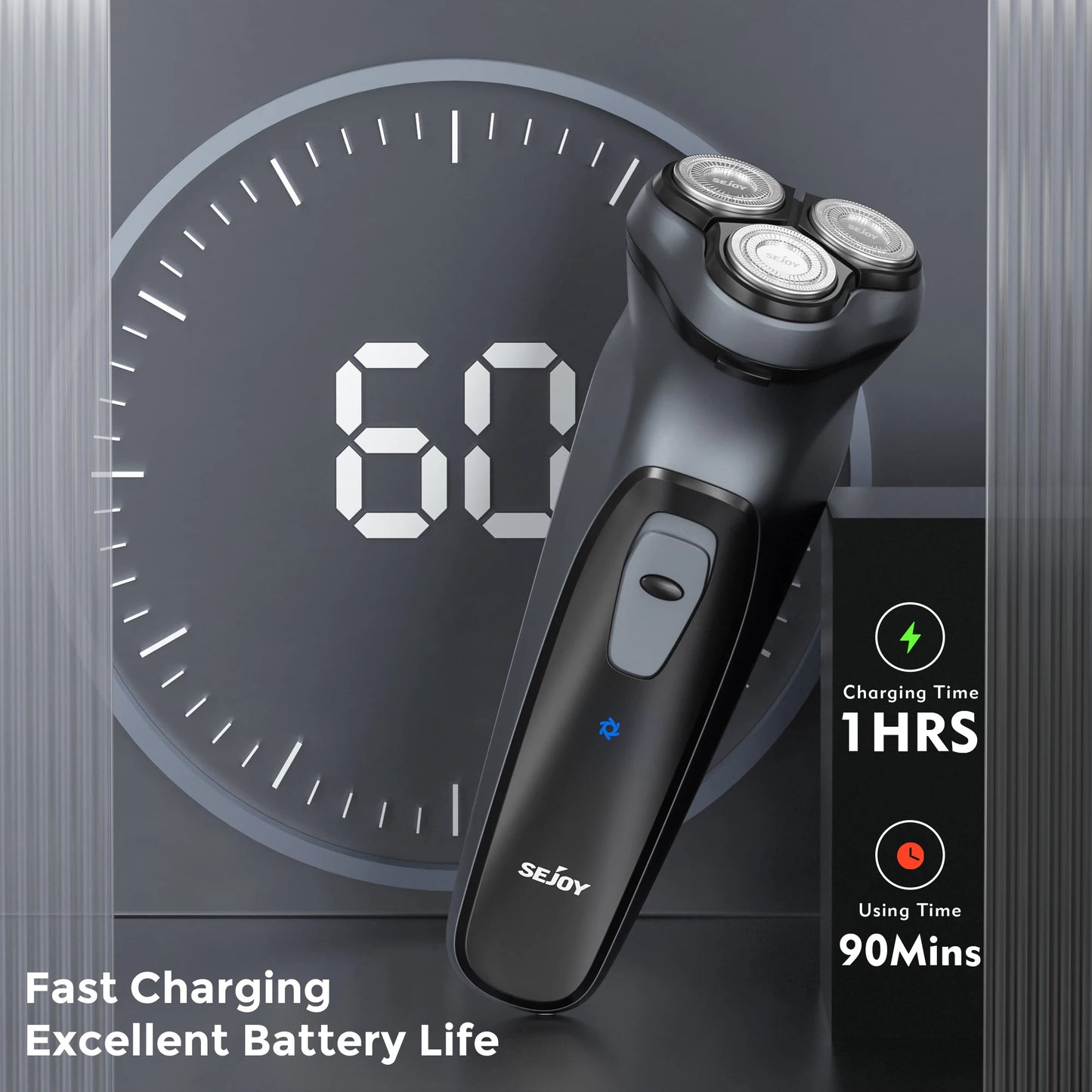 Sejoy Electric Razor for Men – Rechargeable Electric Shaver