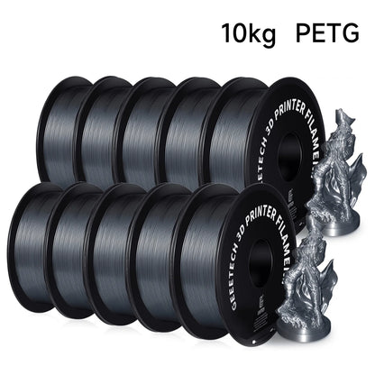Geeetech PETG Filament – 10 Rolls x 1KG, 1.75mm, Vacuum Packed, for FDM 3D Printers