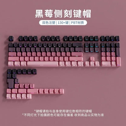 Transparent Pbt Keycaps With Side-Engraved Opacity Gradient Dye Sublimation For Mechanical Keyboard Six Color Personalized Fit