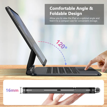 GOOJODOQ Magic Keyboard Case for iPad Pro 11 M4, Air 4/5/6 – PD18W, Pogo Pin, Gesture Trackpad