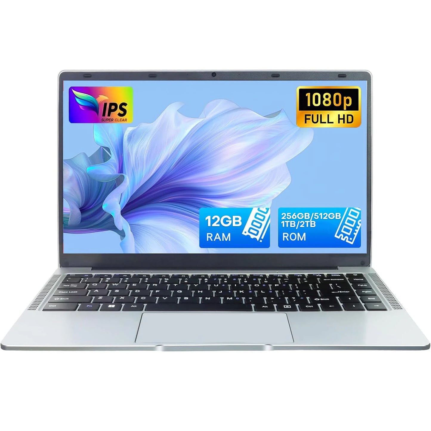 14.1" Ultra Slim Laptop – Intel Atom A3950, Up to 12GB RAM, Up to 2TB SSD, Win 11