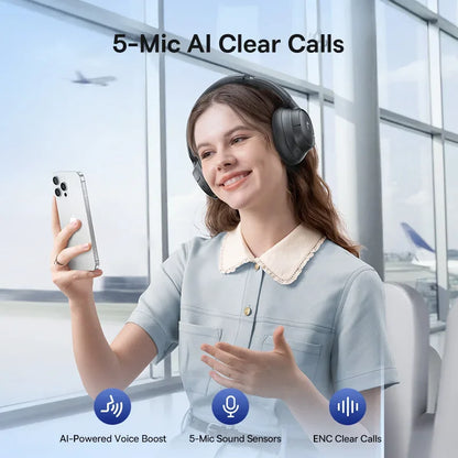 Baseus EH10 NC ANC Wireless Headphones – 45dB Hybrid Noise Cancelling, LDAC, Bluetooth 6.0, 80Hrs