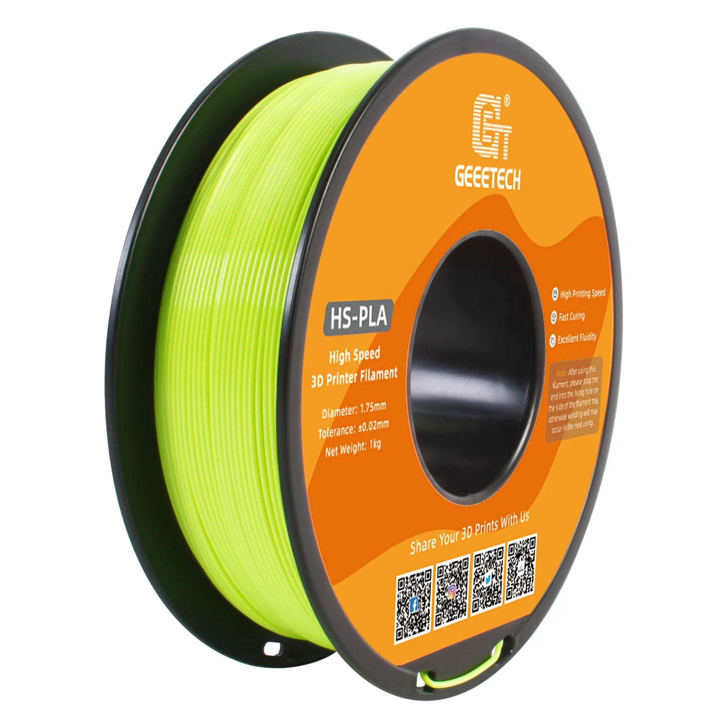 GEEETECH High-Speed PLA Filament – 1.75mm, 1KG, Fast Curing, HS-PLA for High-Speed 3D Printing