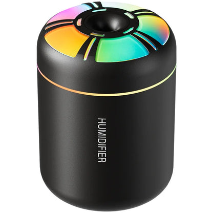 Searide Mini USB Humidifier – 180ml Ultrasonic Aroma Diffuser, Color LED, Touch Control, for Car, Home & Bedroom