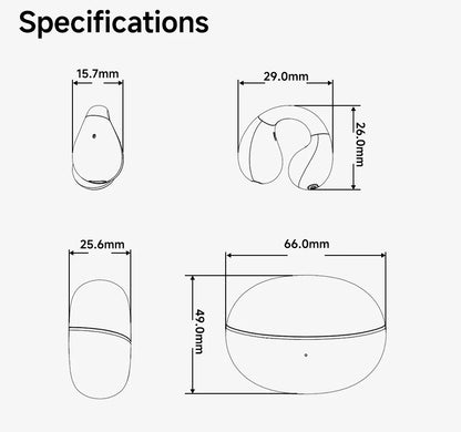 QCY Crossky C30 Ear Clip Bluetooth 5.4 Earphones – Open Ear Sports TWS, Dual-Connection