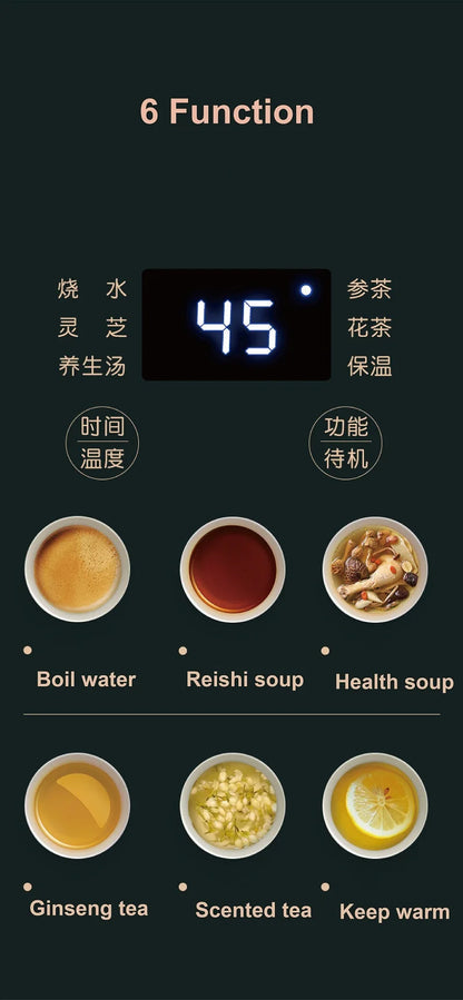 600ml Smart Tea Maker & Electric Kettle – Portable Mini Health Pot, Auto Keep Warm, Multi-Function | 220V Travel