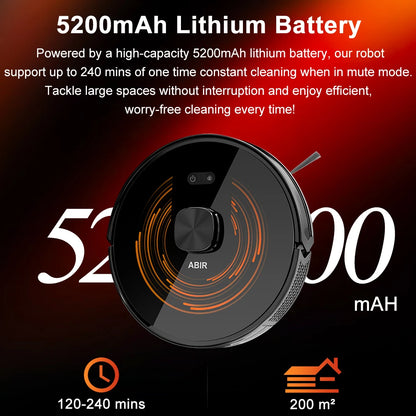 ABIR K30 Robot Vacuum Cleaner – Auto-Empty Dock, UV Spot Cleaning, 6500Pa, Multi-Floor Map