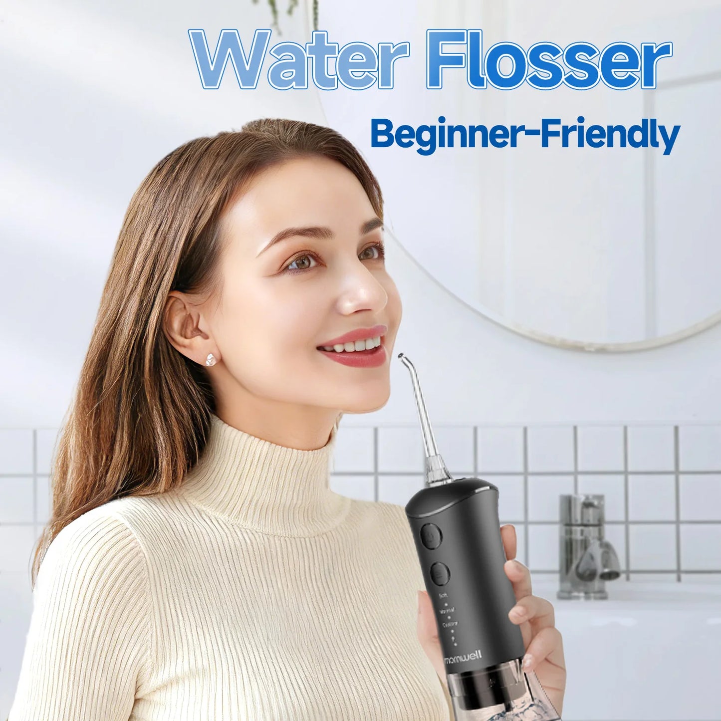 Electric Toothbrush & Water Flosser Combo – 3 Pressure Modes, 6 Jet Tips, 4 Brush Heads, 300ml Tank