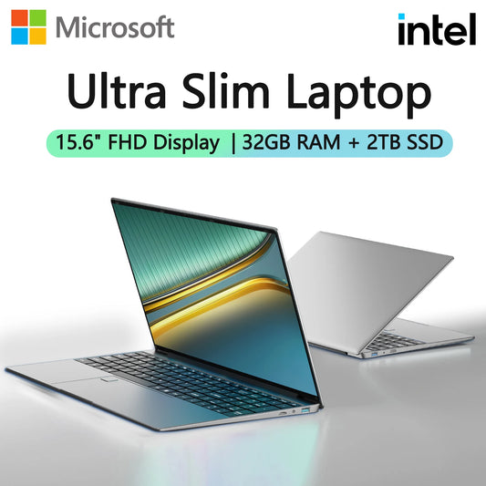 15.6" Portable Laptop – Intel 6500Y, 32GB RAM, Up to 2TB SSD, Backlit, Fingerprint