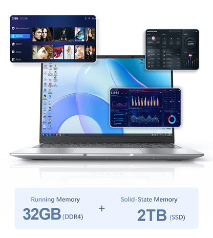 14.1" FHD Gaming Laptop | Intel DDR4 | 16–32GB RAM | Up to 2TB SSD | Windows 11 | 1920×1080 IPS | EU Plug