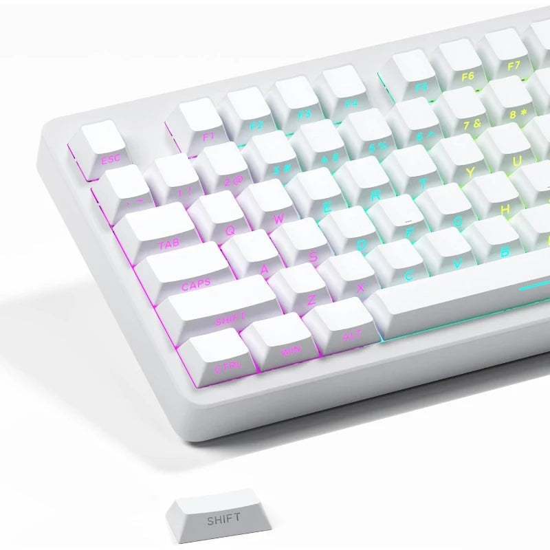 Transparent Pbt Keycaps With Side-Engraved Opacity Gradient Dye Sublimation For Mechanical Keyboard Six Color Personalized Fit
