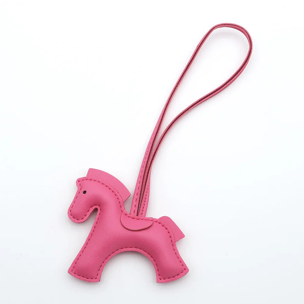 Pony Bag Charm | PU Leather Luggage & Car Pendant | Travel Accessory