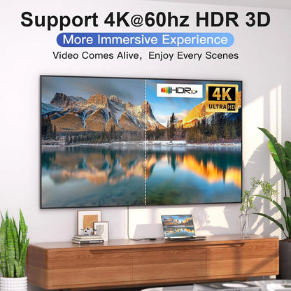 Vention HDMI 2.0 Splitter Switch | 2-in-1 Bi-Directional | 4K@60Hz | 18Gbps | PS5 Xbox Laptop