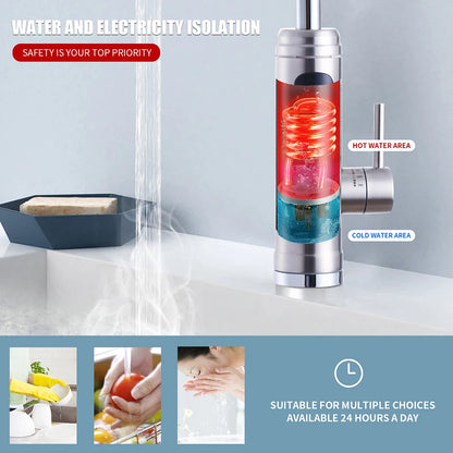 ATWFS Instant Hot Water Faucet | Stainless Steel | Tankless Electric Heater 220V | Kitchen & Bathroom
