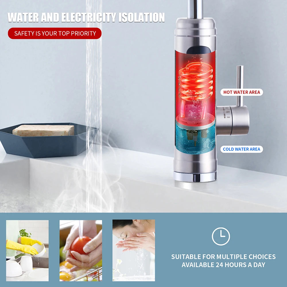 ATWFS Instant Electric Water Heater Faucet 220V – Tankless Kitchen & Bathroom Tap