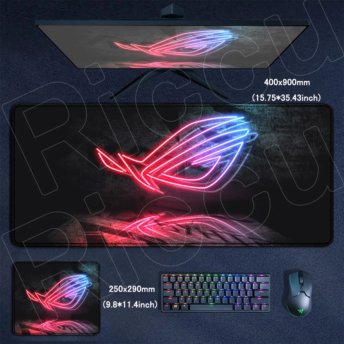 Riccu XXL Anime Gaming Mouse Pad — HD Print, Stitched Edges, Multiple Sizes