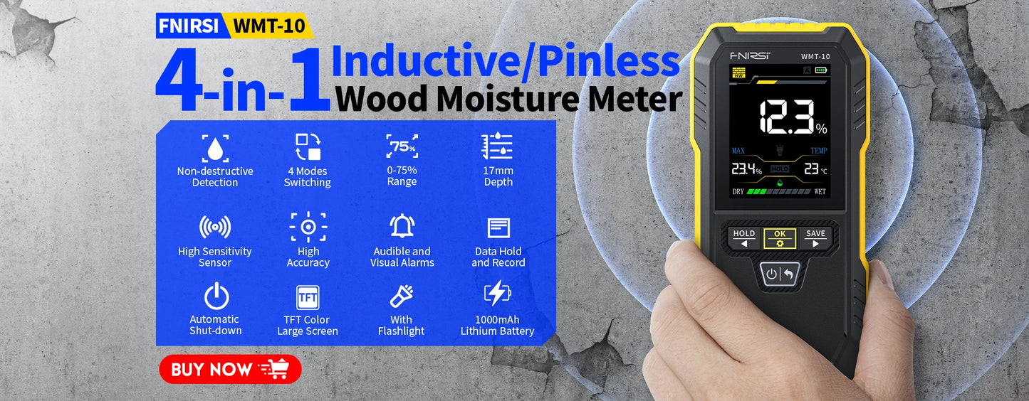 FNIRSI Wall Scanner – Metal Detector for AC Cables, Wires & Wood Studs