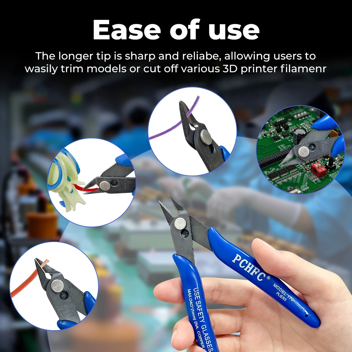 PLATO 170 Diagonal Pliers – Side Cutting Nippers Wire Cutter for 3D Printing (2/5/10 PCS)